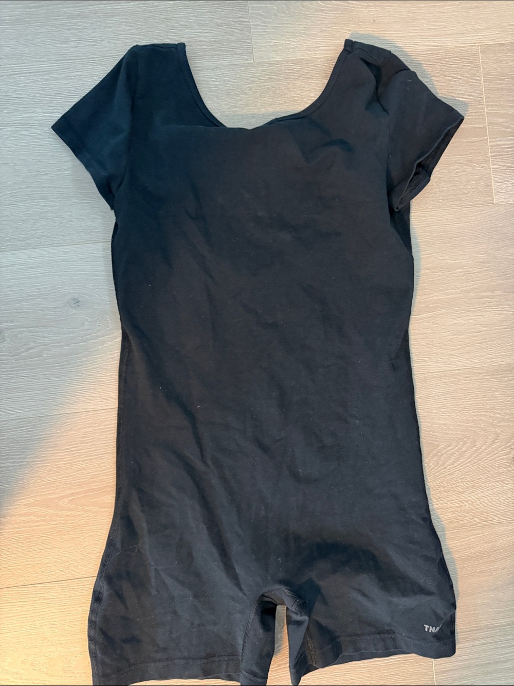 TNA Black Short-Sleeve Romper Jumpsuit